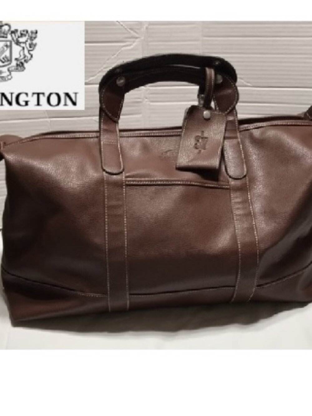 $795 Barrington 360 Brown Pebbled Duffle Weekender Carry On Travel Bag Unixex